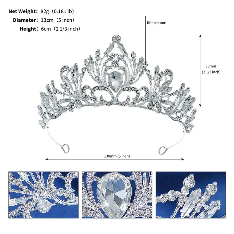 Multicolor Crystal Crown Hair Accessories Tiara For Women, Party Colorful Rhinestone, Bridal Crown, Party Hair Jewelry Gift