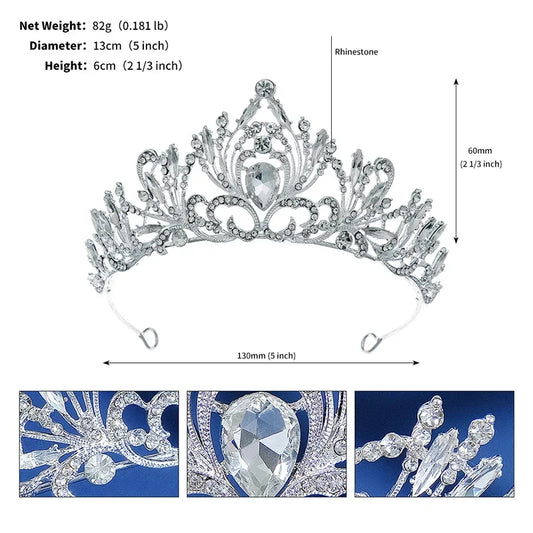 Multicolor Crystal Crown Hair Accessories Tiara For Women Party Colorful Rhinestone Bridal Crown Party Hair Jewelry Gift