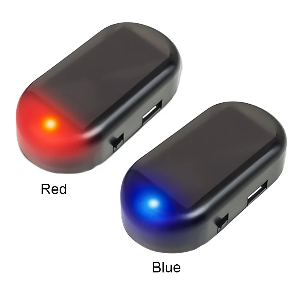 1/2Pcs, Car Fake Security Light, Solar Powered Simulated Dummy Alarm Wireless Warning Anti-Theft Caution Lamp LED Flash Imitation