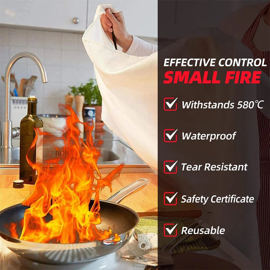 4 Size Emergency Fire Blanket for Home&Kitchen Fire Suppression Fiberglass Fire Blanket Rescue Shelter Retardant Safety Cover