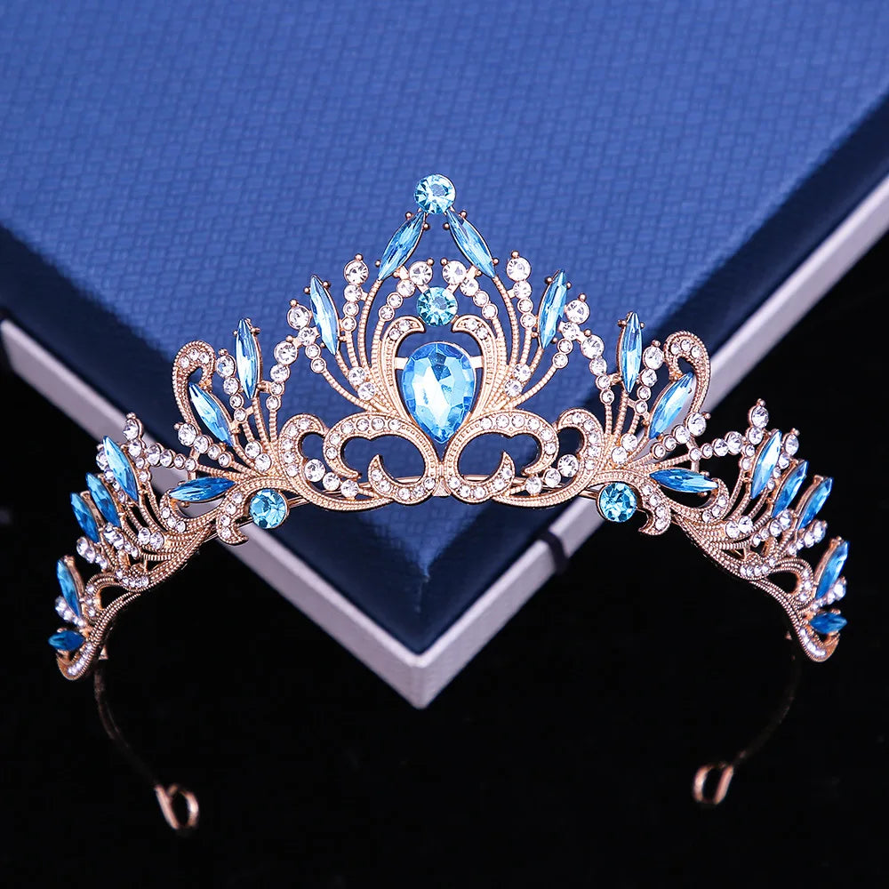Multicolor Crystal Crown Hair Accessories Tiara For Women, Party Colorful Rhinestone, Bridal Crown, Party Hair Jewelry Gift