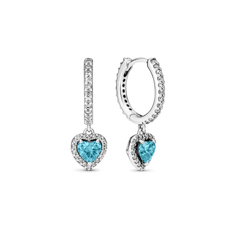 New S925 Silver Colored Zircon Necklace Earrings Suitable for Valentine's Day, Mother's Day, Anniversary Gift DIY Charm Jewelry