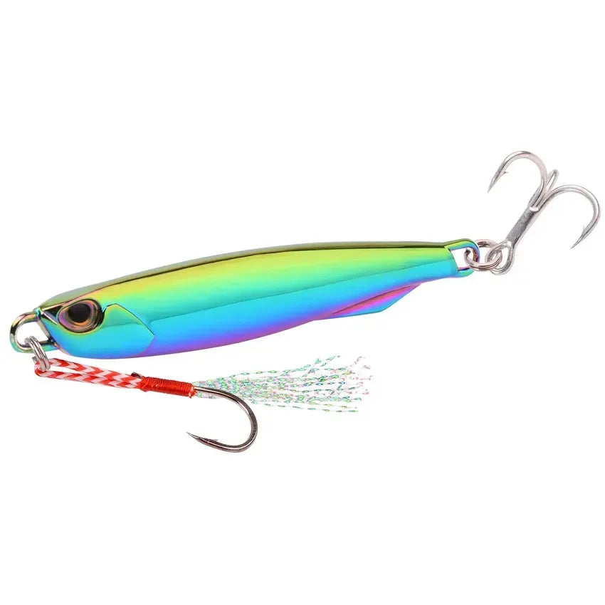 1Pc, Electroplated Lron Plate Rod Metal Fishing Bait, 60g 40g 30g 20g, Portable Fishing Lure, Sharp Hoops Tip, Spinning Tackle Tool