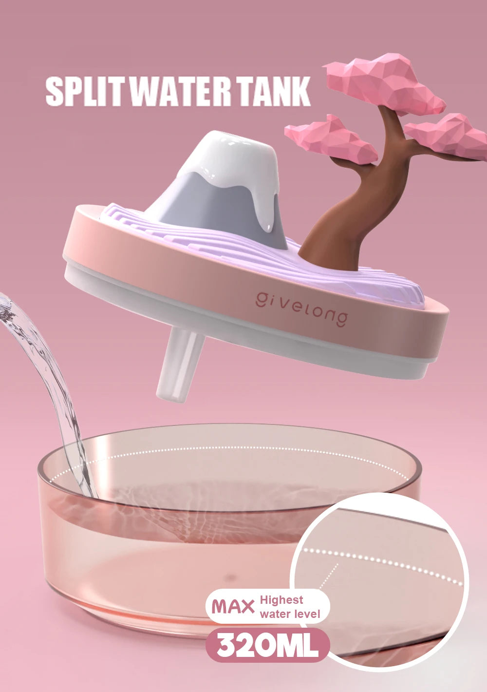 Landscape Air Humidifier, Small Spray Hydration Household Silent Bedroom Desktop Car USB Aromatherapy Humidifiers, Diffuser