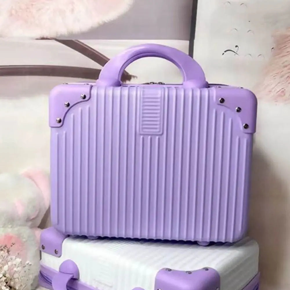 14-inch Lightweight Mini Travel Suitcase Cosmetic Box Waterproof Hand Luggage Organizer Makeup Case Portable Small Boarding Case