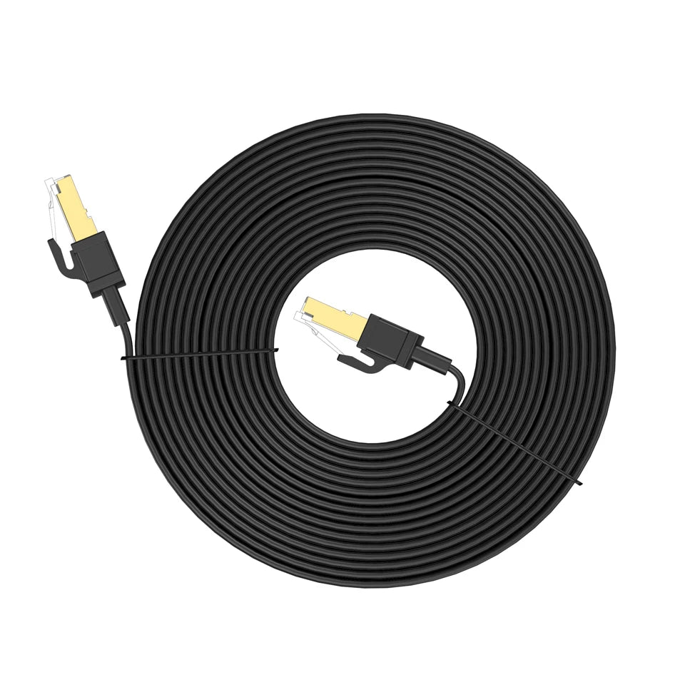 CAT8 Ethernet Cable 40Gbps 2000MHz, CAT8 RJ45 Network Lan Patch Cord Flat, 10m 15m 20m 30m, 50ft 100feet for Modem Router PS 5/4