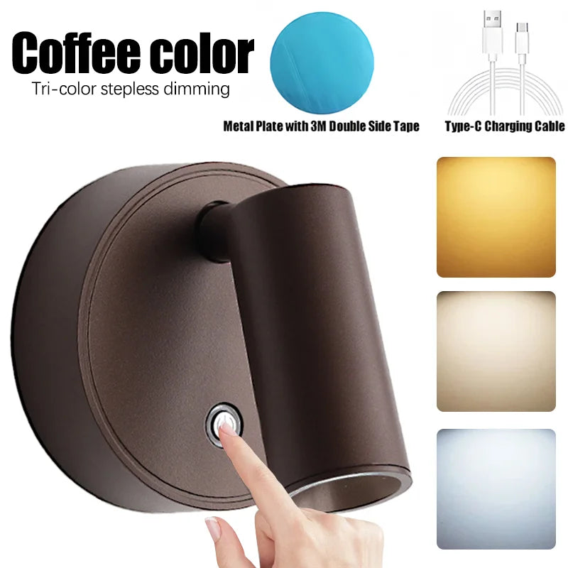 LED Magnetic Wall Lamp, USB Rechargeable, Touch Switch, Adjustable Brightness, Ideal for Bedroom, Dining Room, Party, Art Decor
