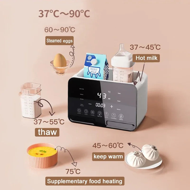 Baby Bottle Warmer Sterilizer, Multifunction Fast Milk Bottle Warmers with Timer Accurate Temperature Control, Newborn Accessories