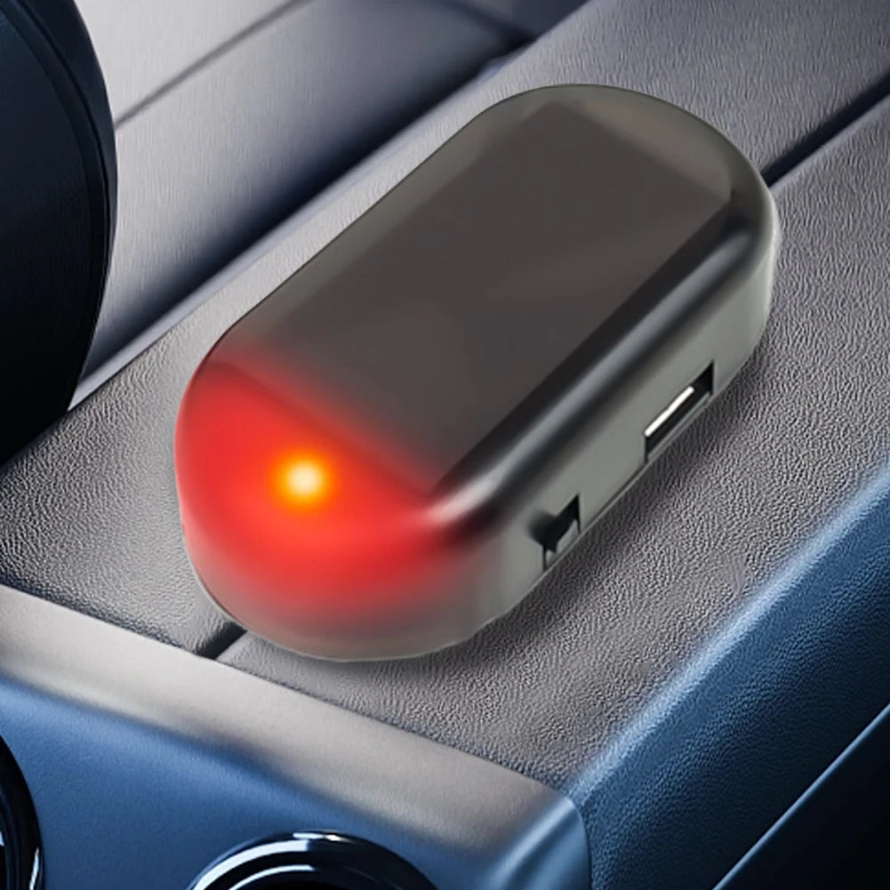 1/2Pcs, Car Fake Security Light, Solar Powered Simulated Dummy Alarm Wireless Warning Anti-Theft Caution Lamp LED Flash Imitation