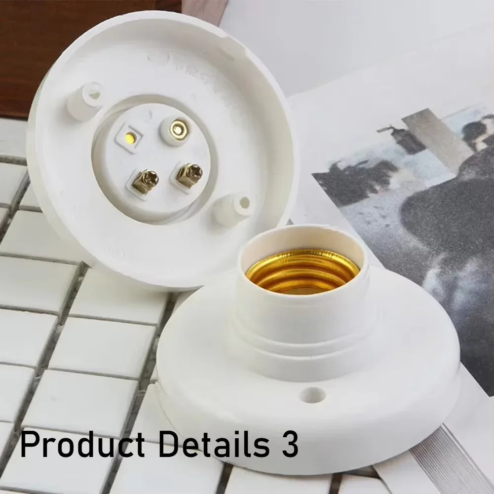 1-20Pcs, 220V E27 Screw Lamp, Stand Light Bulb Socket Holder Adapter Base, Cap Socket White Ceiling Light Lamp Bulb Fixing Base