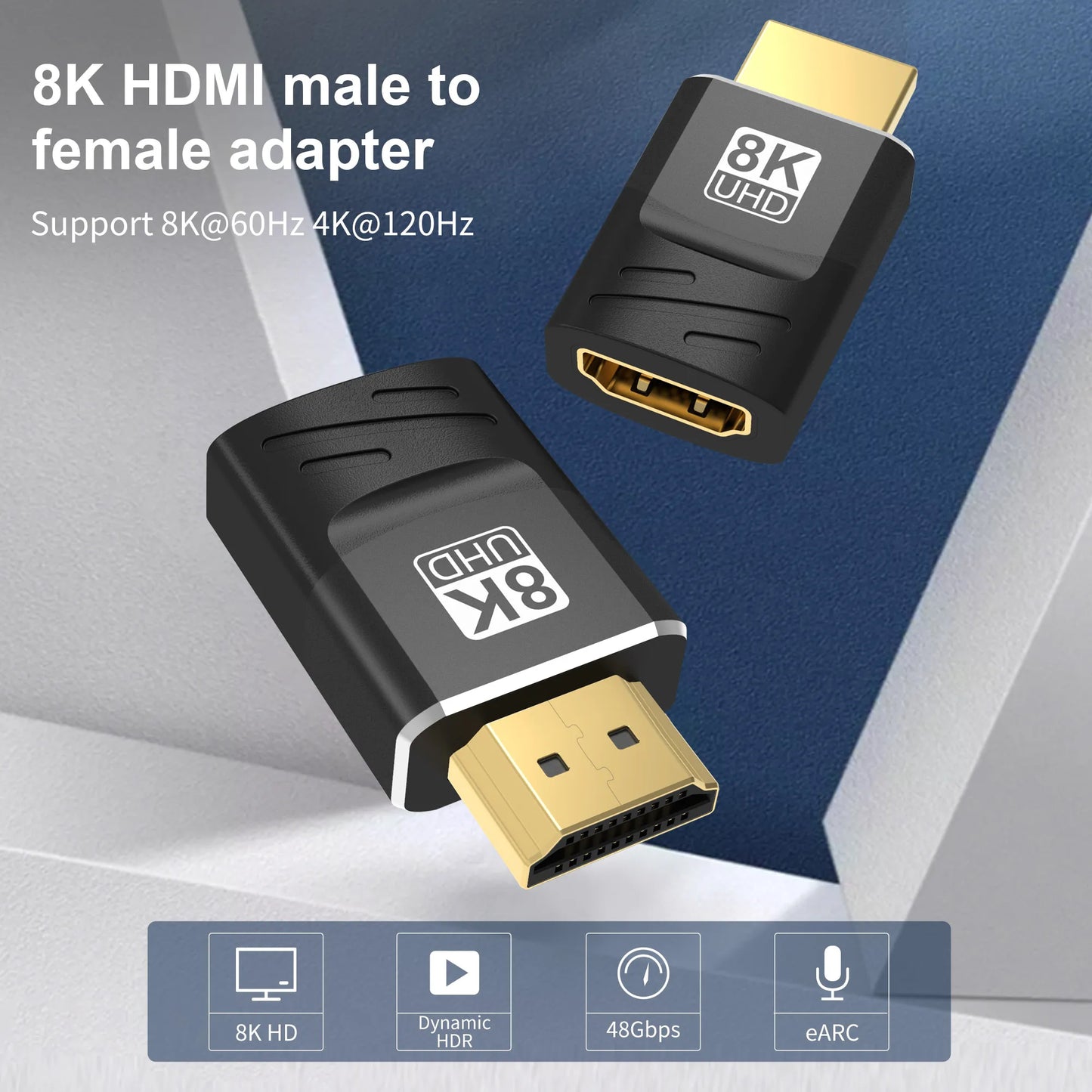 HDMI-Compatible Adapter, Mini/Micro HDMI To HDMI Adapter, 8K 60Hz 4K 120Hz/144Hz Male To Female Converter For HDTV Laptop PS5