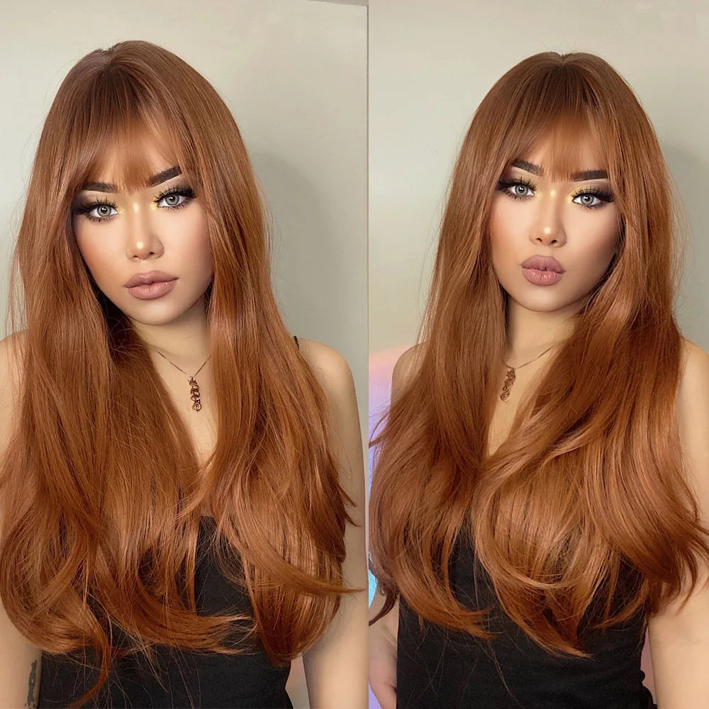 White Long Straight Synthetic Wigs for Women, Colorful Cosplay Party Fake Hair with Bangs, White Wig, HighTemperature Fiber, HENRY MARGU