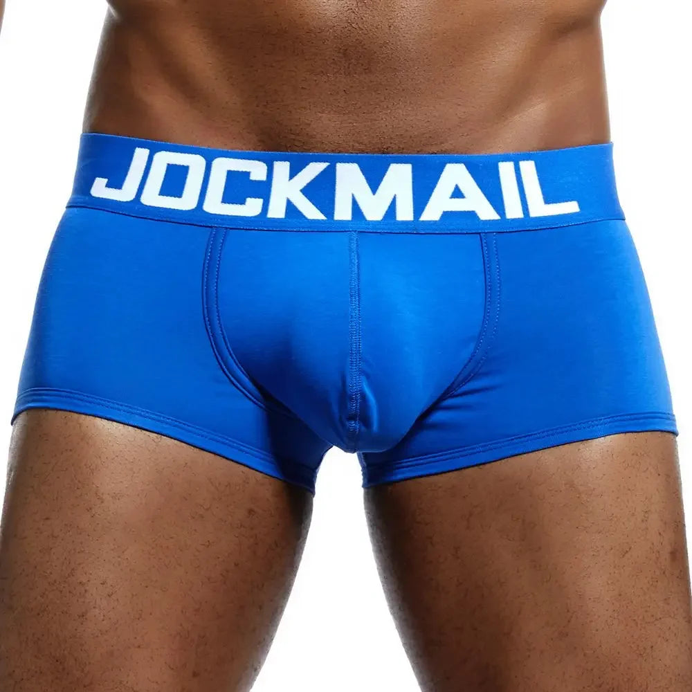 Male Panties, Breathable Boxers, Cotton Men Underwear, U convex pouch Sexy Underpants, Printed leaves Homewear Shorts, JOCKMAIL