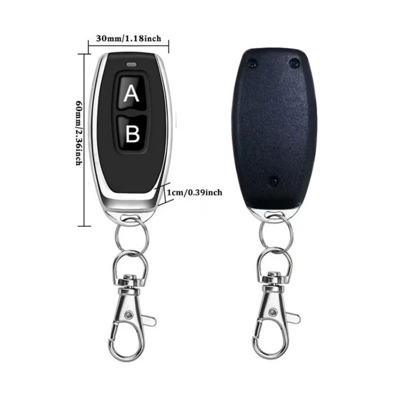 Wireless 433/315MHz RF Remote Control Copy Code 2 Buttons for Garage Door Gate Opener, Home Automation, Car Alarm
