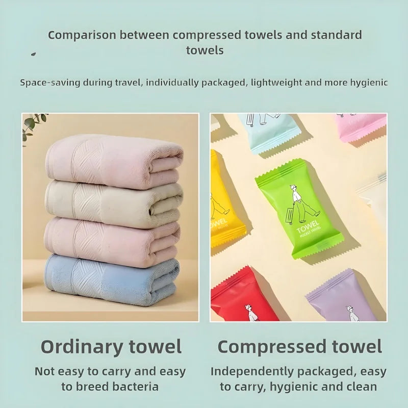 Thoughtful Valentines Gift for Him/Her -Individually Wrapped Compressed Towels, Soft Cotton Facial Towellets for Travel, Hygienic