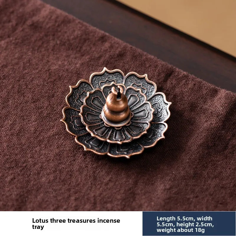 1Pcs Porous Lotus Zen Line Incense Insertion 2-In-1 Incense Holder Sandalwood Burner Lncense Plate Tray Retro Home Decorations