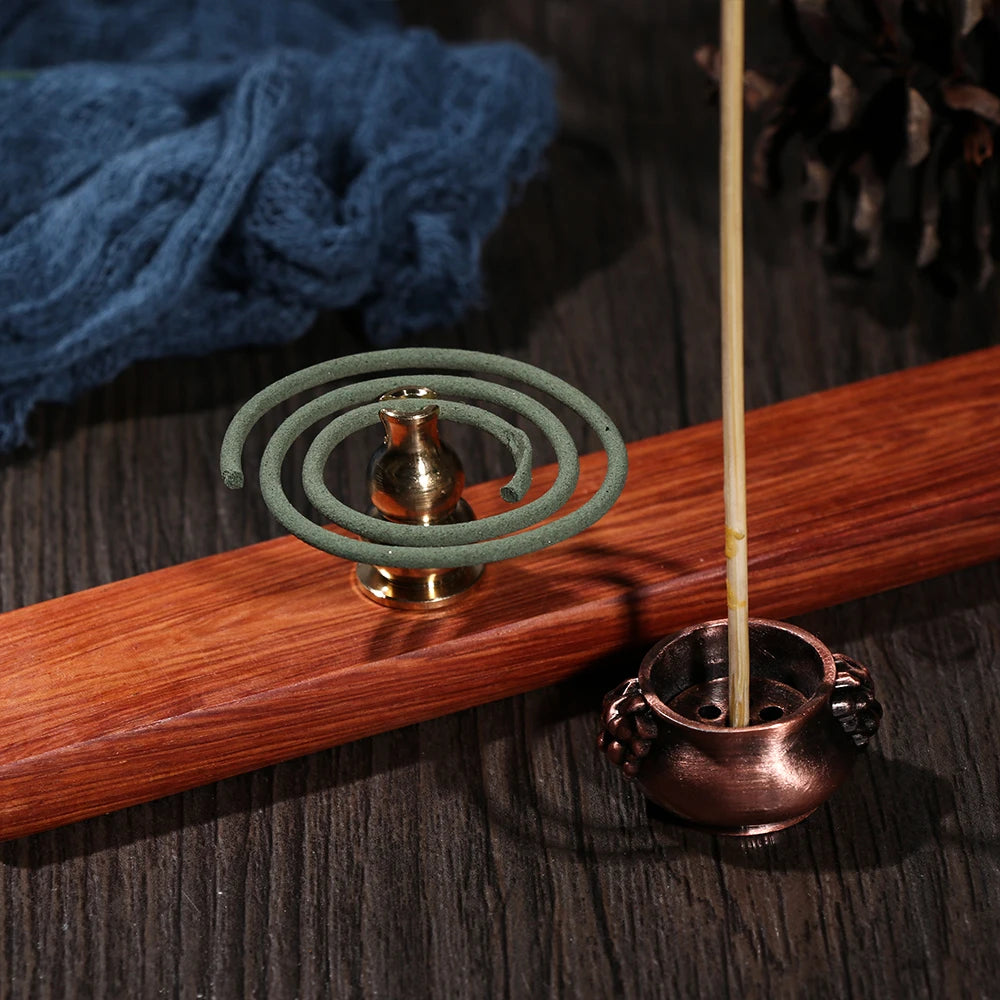 Brass Incense Burner Holder For Incense, Stick Coil Bottle Gourd Shaped Copper Incense Holder, Copper Censer