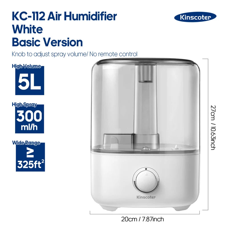 3Liter Air Humidifier Professional Large Capacity Home Humidifier, Plant Mist Aroma Diffuser with Remote Control Timer, KINSCOTER