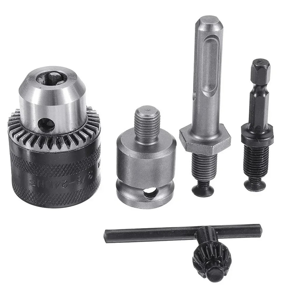 STONEGO 2 Size 1.5-10mm Drill Chuck Adapter, Convert Impact Wrench to Electric Drill, 3/8-24UNF, Lightweight & Reliable