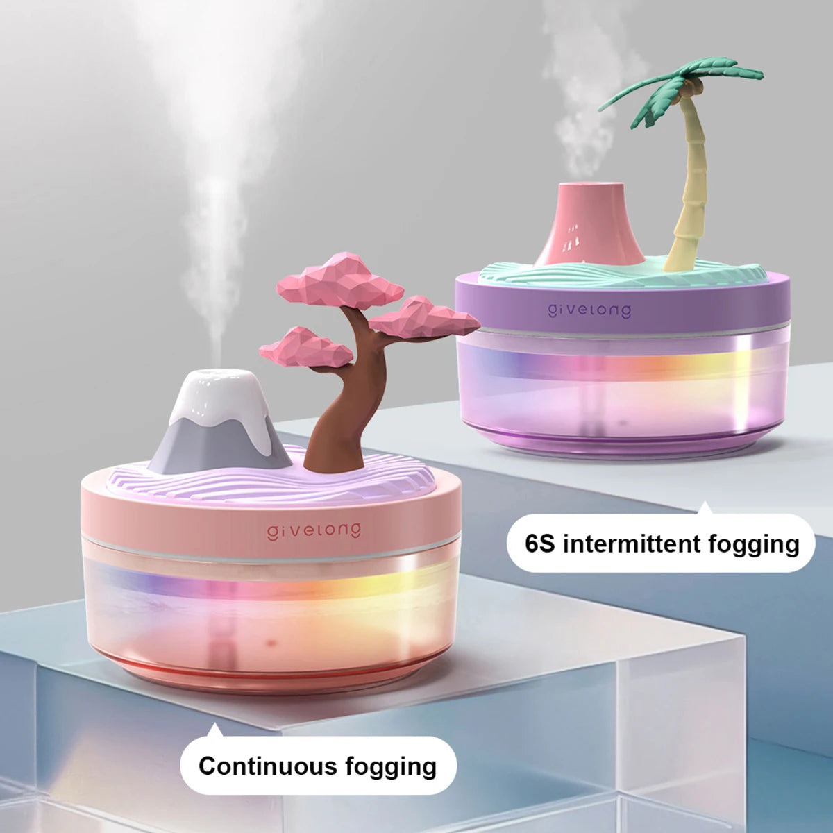 Landscape Air Humidifier, Small Spray Hydration Household Silent Bedroom Desktop Car USB Aromatherapy Humidifiers, Diffuser