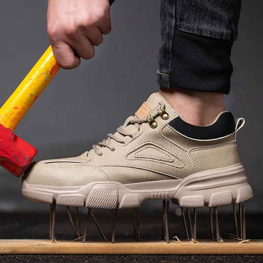Zapatos de seguridad para hombre, con puntera de acero, anticolisión, antipunción, indestructibles, botas de protección, botas tácticas