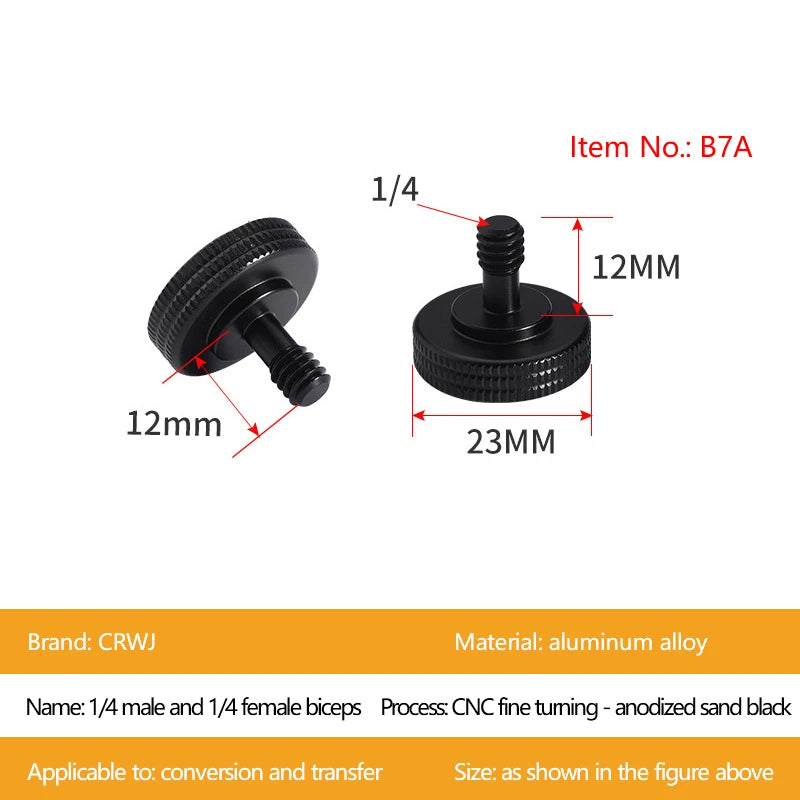 1/4" 3/8" Male Female Thread Screw, Tripod Plate Screw Mount For Camera Flash Tripod Mic, Metal Camera Accessories Mount Adapter
