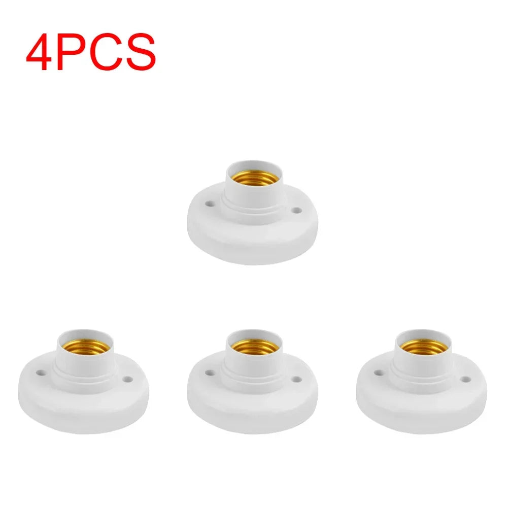 1-20Pcs, 220V E27 Screw Lamp, Stand Light Bulb Socket Holder Adapter Base, Cap Socket White Ceiling Light Lamp Bulb Fixing Base
