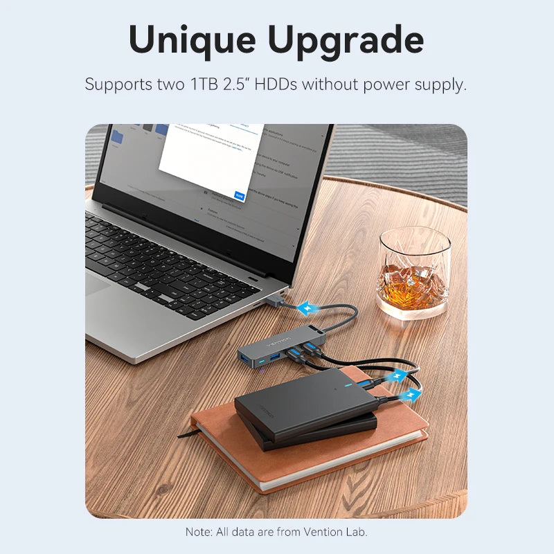 USB Hub, High Speed 4 Ports, Multi USB 3.0 to USB 3.0 Hub Splitter Adapter for MacBook Pro iPad Pro Xiaomi Lenovo USB Hub, VENTION