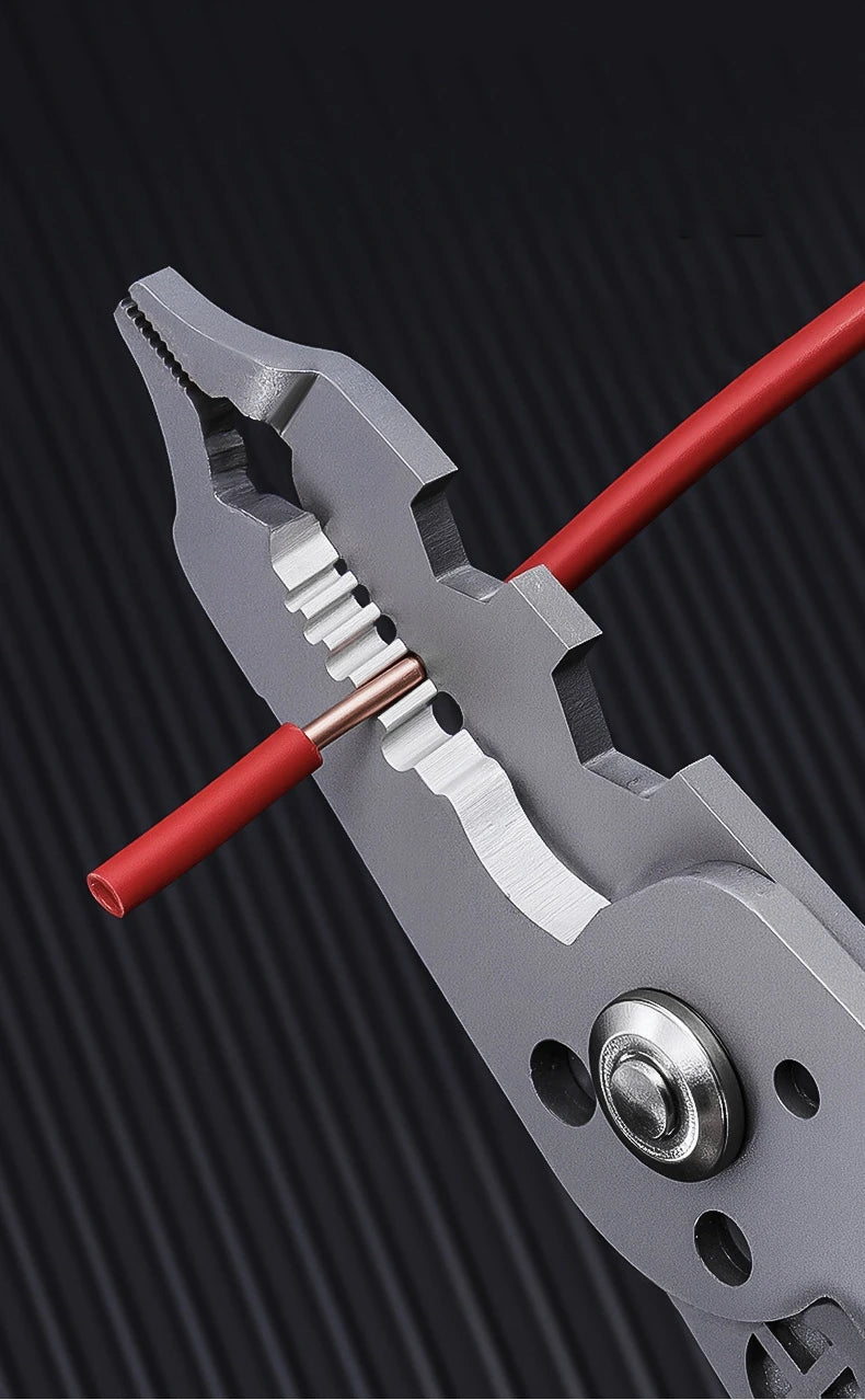 Multifunctional Wire Stripper with Electrical Test Pen, Foldable Cable Cutter, Crimper Tool, Electrical Folding Pliers for Cutting