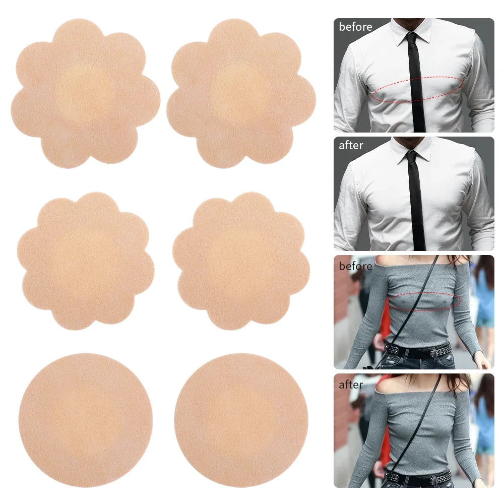 10-200Pcs, Nipple Cover Stickers, Women Breast Lift Tape Pasties, Invisible Self-Adhesive Disposable Bra Padding, Chest Paste Patch
