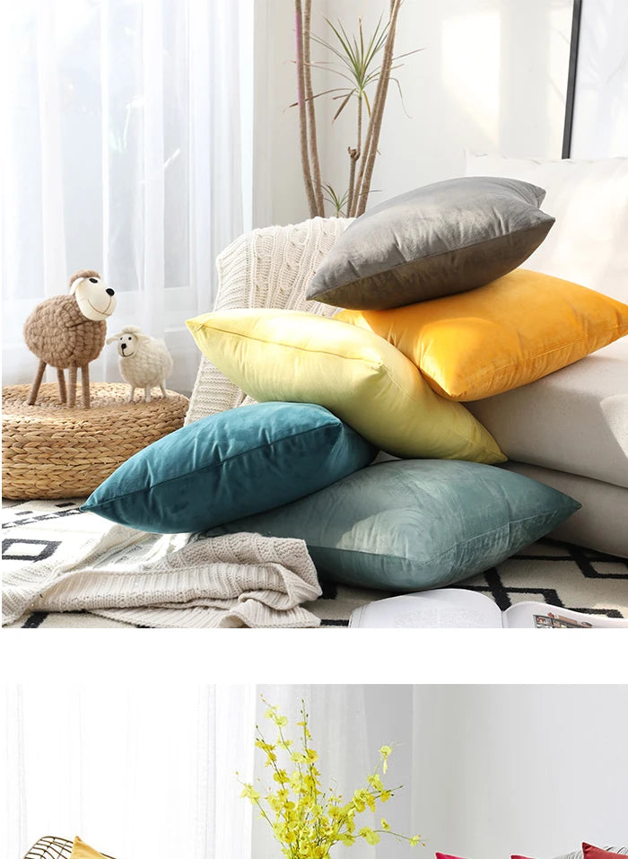Pillow Cover Velvet, Pillow Case 40x40cm For Living Room Sofa Decorative Pillows, Home Decor Housse De Coussin