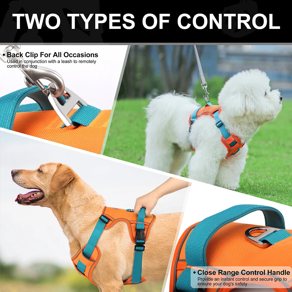 Mesh Breathable Dog Harness, Nylon Reflective Dog Harnesses Vest, Durable Pet Training Vest, Adjustable for Small Medium Large Dogs