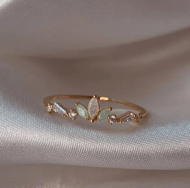 New Cute Colorful Zircon Flower Ring For Women Girl, Fashion Vintage Zircon Adjustable Rings, Jewelry Gift