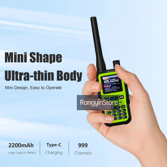 UV 5R Mini Baofeng Walkie Talkie Bluetooth 5W Dual-Band VHF/UHF Carga USB-C Apto para todas las operaciones de equipo Para seguridad de hoteles y campamentos