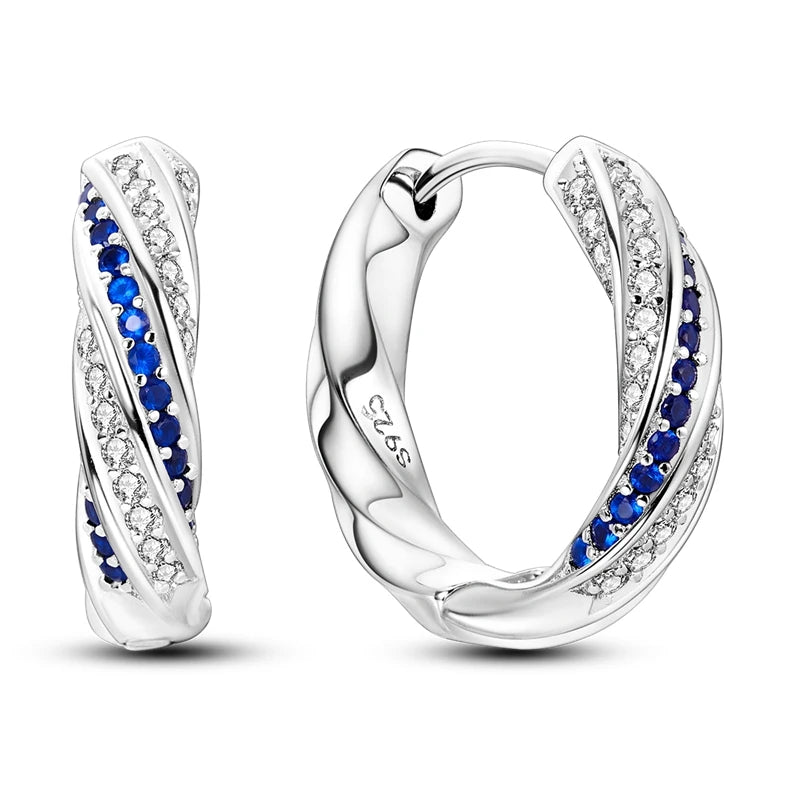 925 Sterling Silver Colored Zirconium Stars Hoop Earrings For Women Jewelry, Anniversary WeddingMaking Jewelry Gift