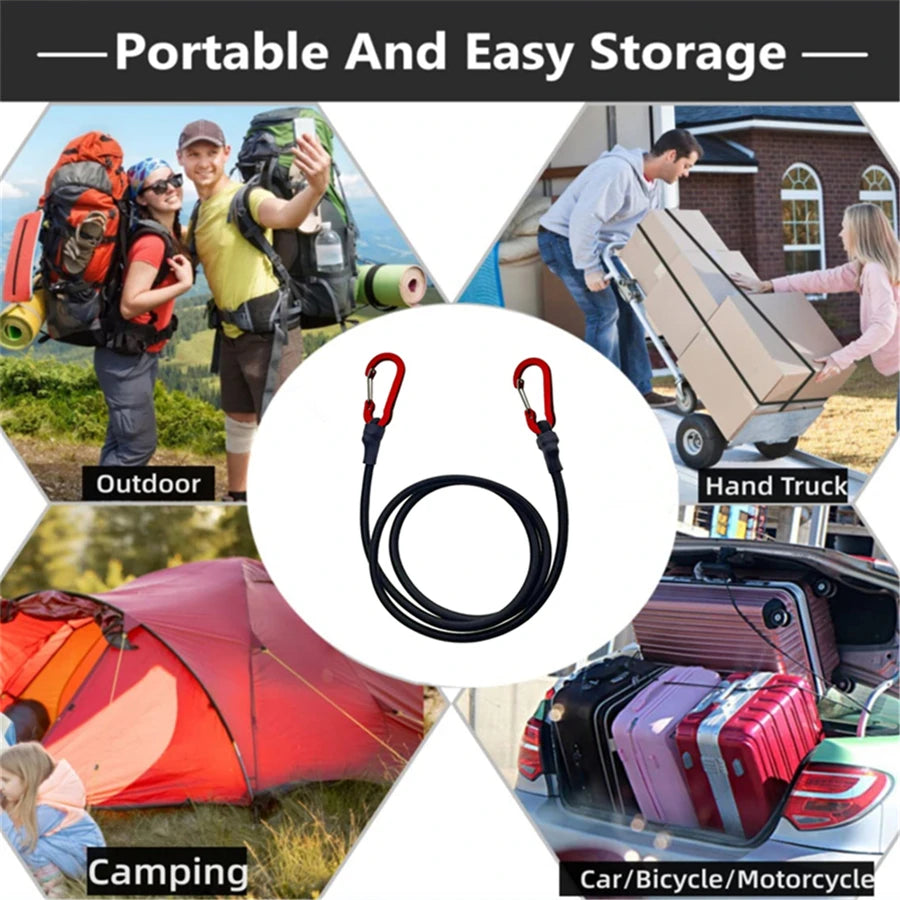 5Types, Stretch Elastic Ropes, 8MM Bungee Cords With Hooks, Lightweight Bikes Tie, Car Luggage Packing Roof Rack Strap