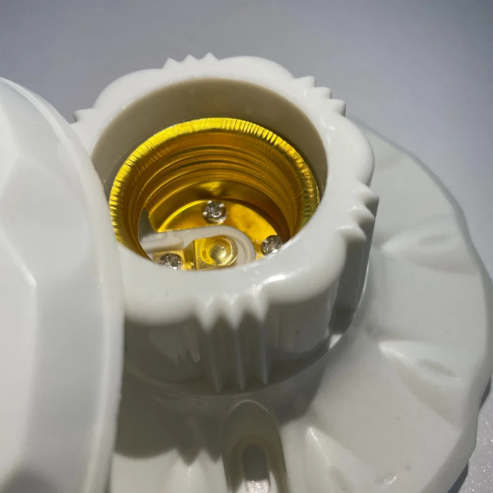 1-20Pcs, 220V E27 Screw Lamp, Stand Light Bulb Socket Holder Adapter Base, Cap Socket White Ceiling Light Lamp Bulb Fixing Base
