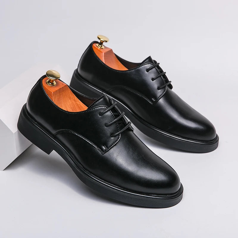 Spring Autumn Soft Sole Comfortable Casual Shoes, Men's Outdoor Hiking Travel Shoes, High End High Quality Men's Suit Dress Shoes