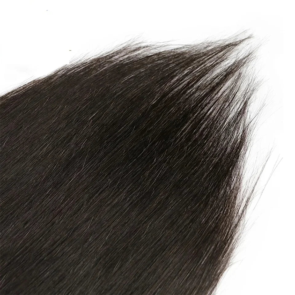 Clip In Hair Extensions, Human Hair Brazilian Straight Clip In Natural Black Color, Clip-In Remy Hair 20 22 24 26 Inch 4# Women