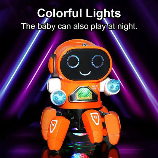 Música de Baile 6 Garras Robot Pulpo Araña Vehículo Robótico Regalo de Cumpleaños Juguetes para Niños Educación Temprana Juguete para Bebés Niños y Niñas