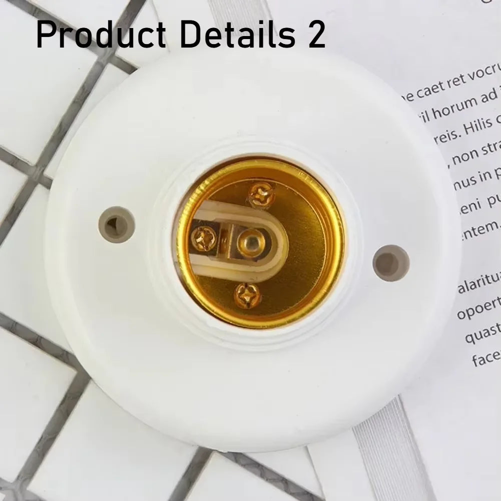 1-20Pcs, 220V E27 Screw Lamp, Stand Light Bulb Socket Holder Adapter Base, Cap Socket White Ceiling Light Lamp Bulb Fixing Base