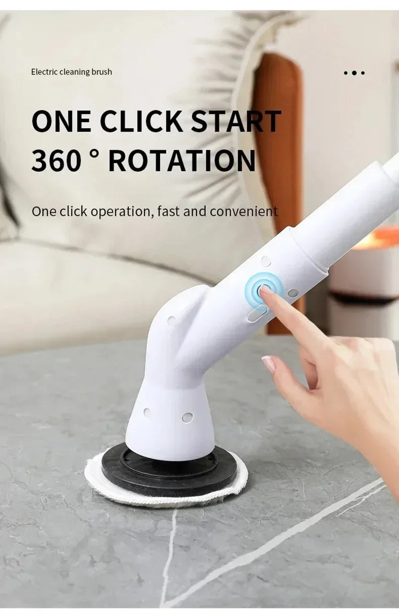 2000mAh, 6-in-1 Electric Cleaning Brush, Wireless Intelligence Rotary Cleaning Brush, Shower Clean Brush, Kitchen Bathroom, MIJIA