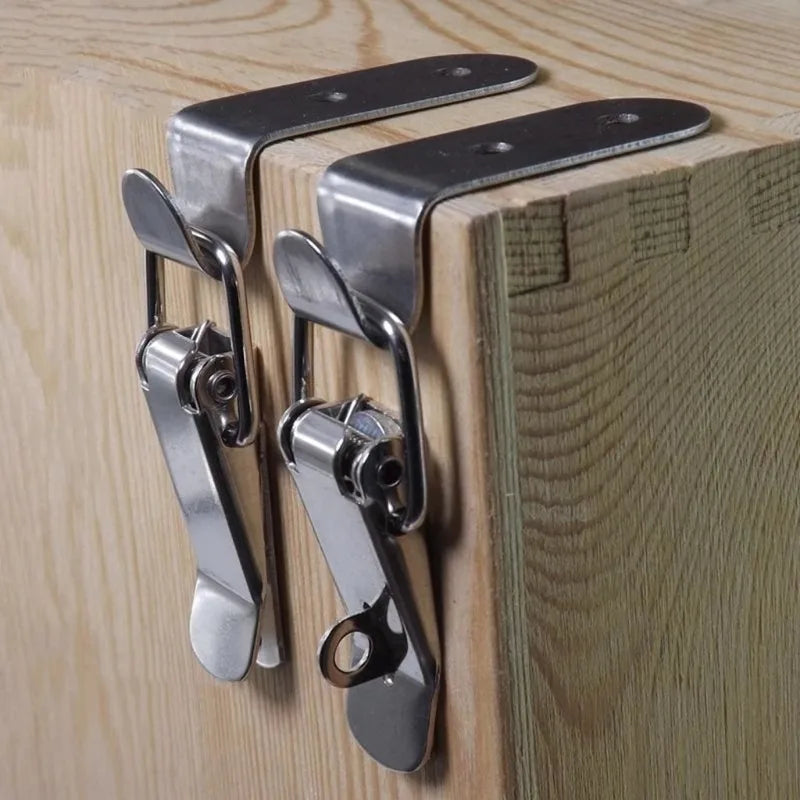90° Duck-mouth Buckle Lock, Wooden Boxes, Hardware Closure Hasps, Snap Lock Clamp Quick Release Latch for Suitcase Drawers Cabinet