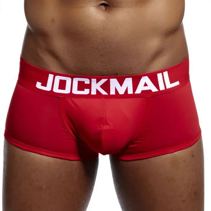 Male Panties, Breathable Boxers, Cotton Men Underwear, U convex pouch Sexy Underpants, Printed leaves Homewear Shorts, JOCKMAIL