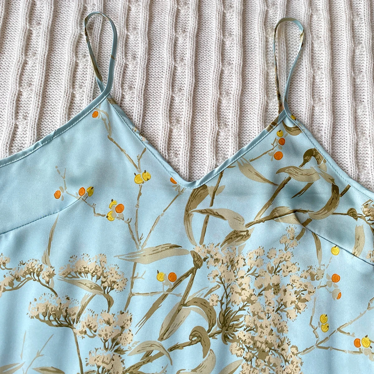 Elegant Floral Print Cami Tops Ruffle Hem Shorts Pajama Set, Women's Sleepwear, Loungewear