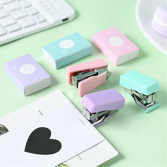 Linda Mini Engrapadora Morandi Color Engrapadora Metálica con 500 Grapas #10 Herramientas de Encuadernación Linda Papelería Suministros Escolares y de Oficina