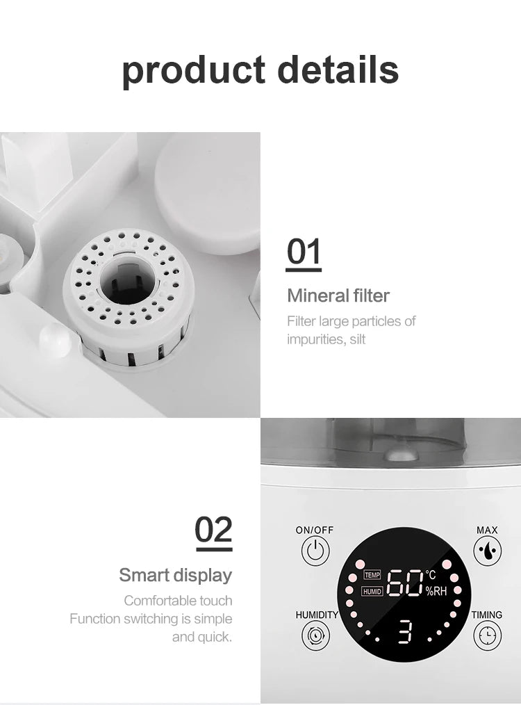 3Liter Air Humidifier Professional Large Capacity Home Humidifier, Plant Mist Aroma Diffuser with Remote Control Timer, KINSCOTER