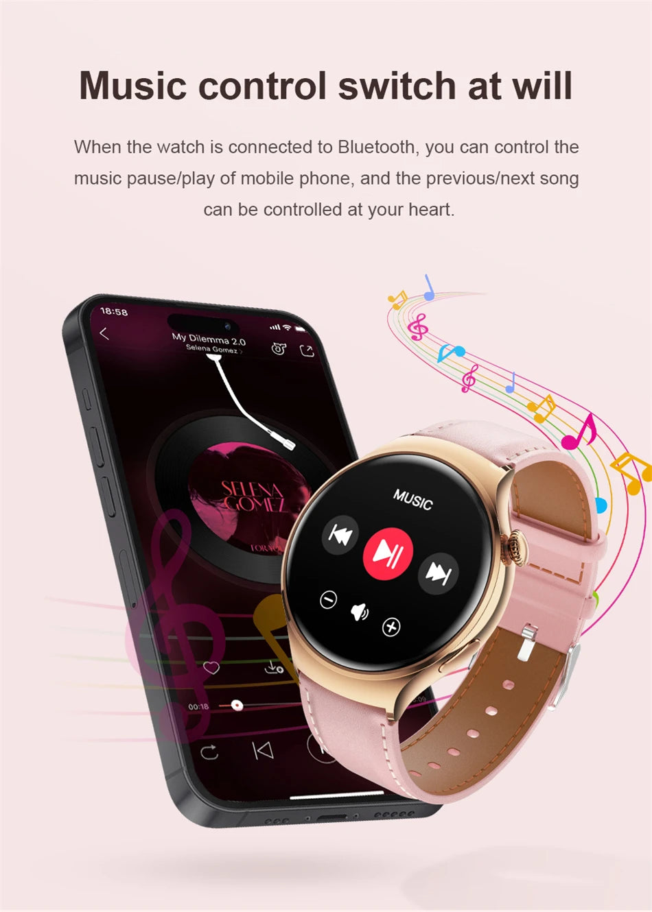 New GPS NFC Bluetooth Call Smartwatch, Women Watch, 4 mini Sports Track, Heart Rate Oximetry Monitoring Health Smartwatch For Woman
