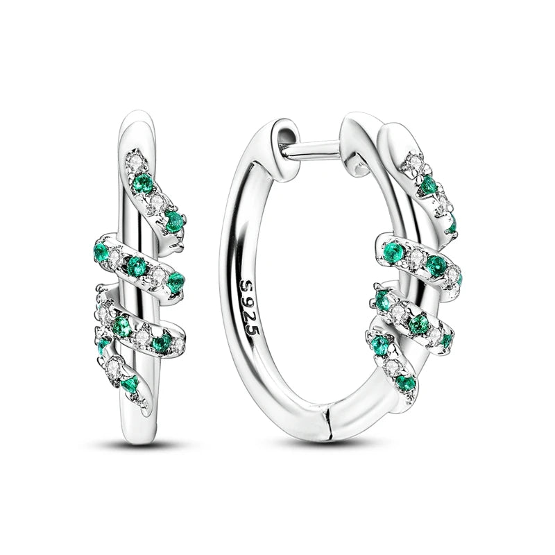 925 Sterling Silver Colored Zirconium Stars Hoop Earrings For Women Jewelry, Anniversary WeddingMaking Jewelry Gift