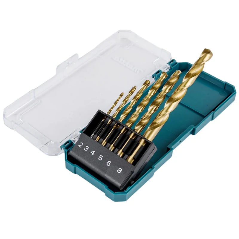 Makita D-72833 D-72861 Metal/Wood Drill Bit Set, HSS-Tin Twist Drill Various Size Multifunctional Tool Accessories